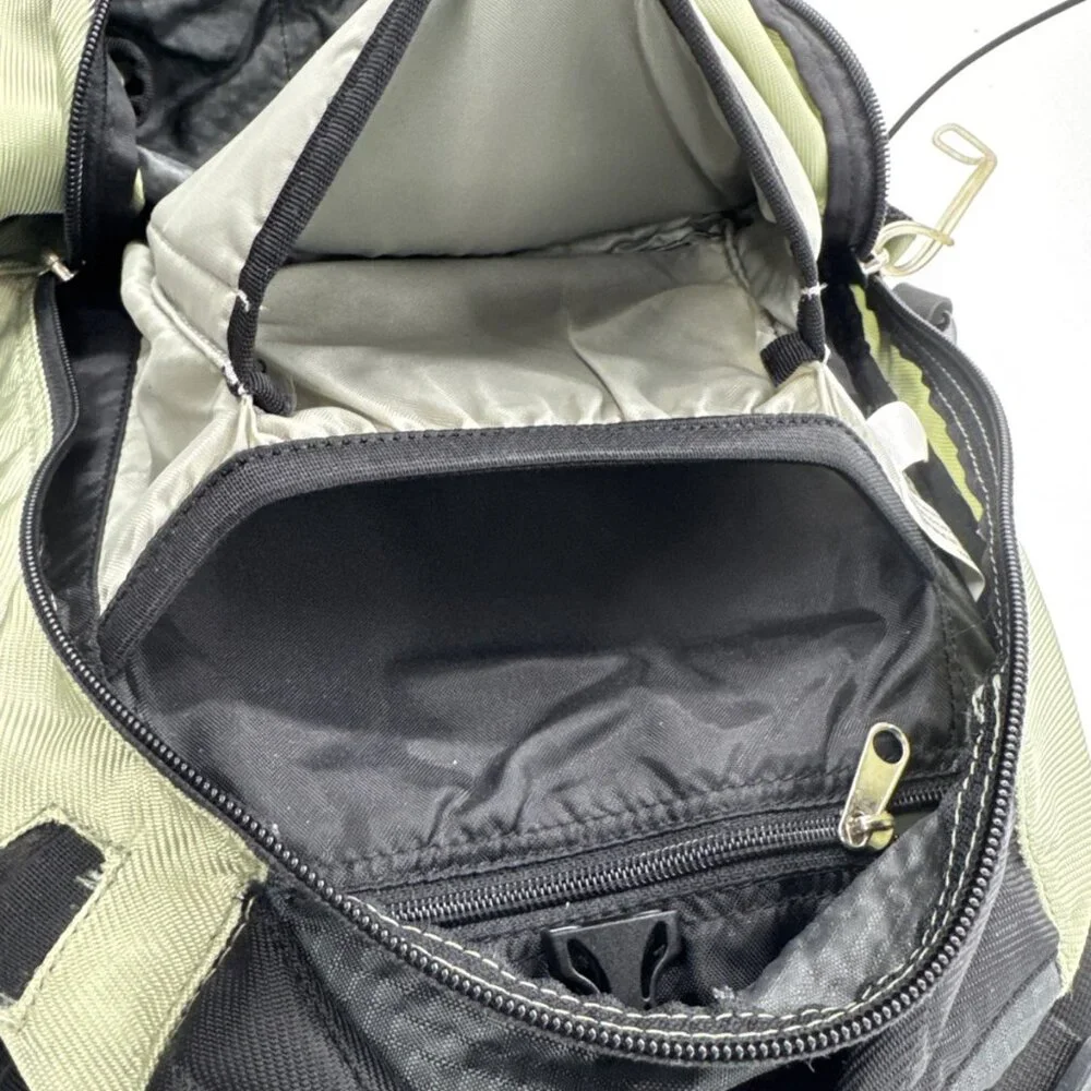 Eddie Bauer Backpack Hiking Black Green Insulated Pocket School Travel w/ Cover